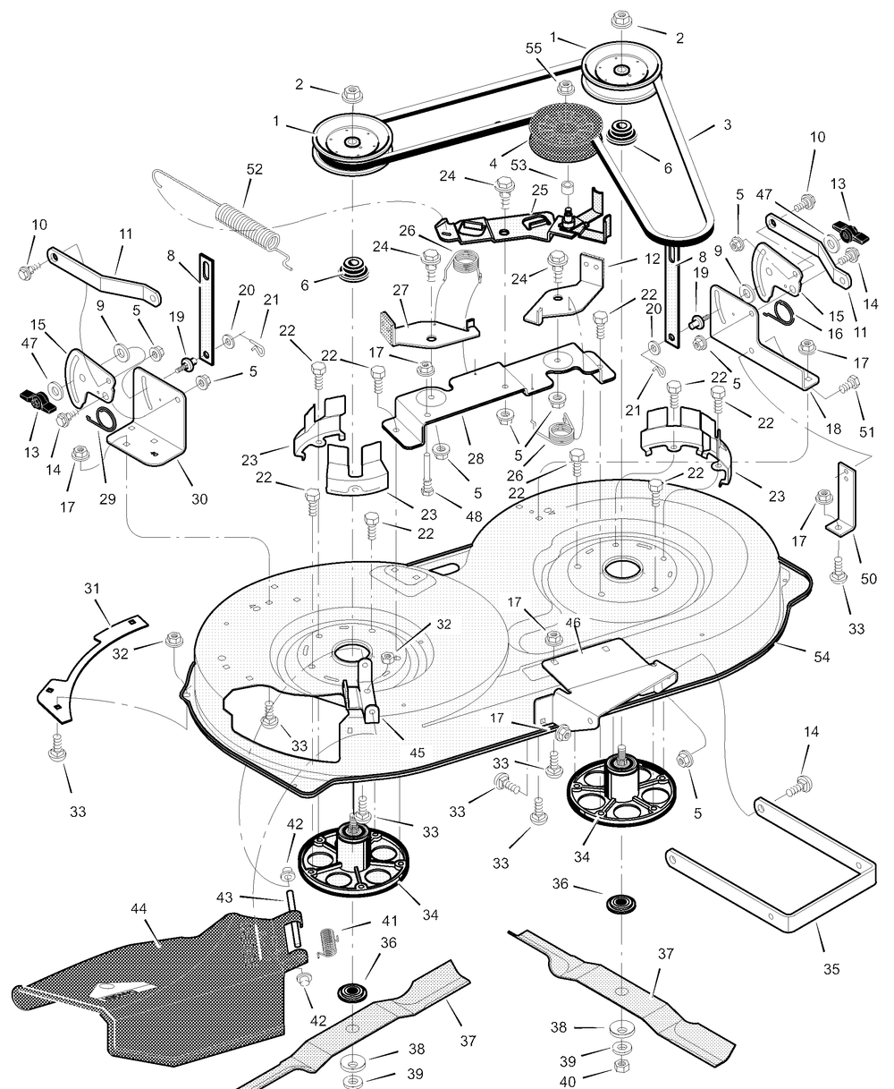 Mower Housing Diagram and Parts List for 405601X50A 2003 Briggs and Stratton Lawn Tractor